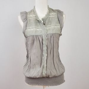 Neelrah Gray Button Up Blouse